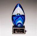 Picture of Art Glass Blue and White Egg