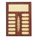 Picture of Walnut Finish 12 Plate Perpetual Plaque w/ Leaf