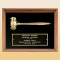 Picture of Walnut Frame Velour Gold Gavel Plaque - 10"x13"